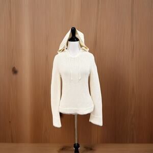 Vintage Y2K Gap Sweater Womens M Ivory 100% Cotton Bell Sleeve Chunky Fisherman